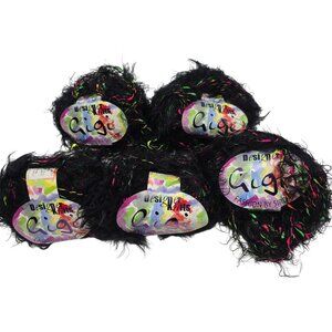Sirdar Gigi Designer Knits Black Eyelash Yarn 50g 100% Nylon Lot of 5